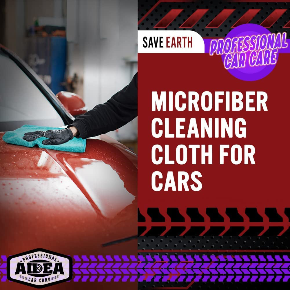 AIDEA Microfiber Cleaning Cloths – 50-Pack 12×12" Premium Towels for Cars, Home, Kitchen, Windows & Dusting