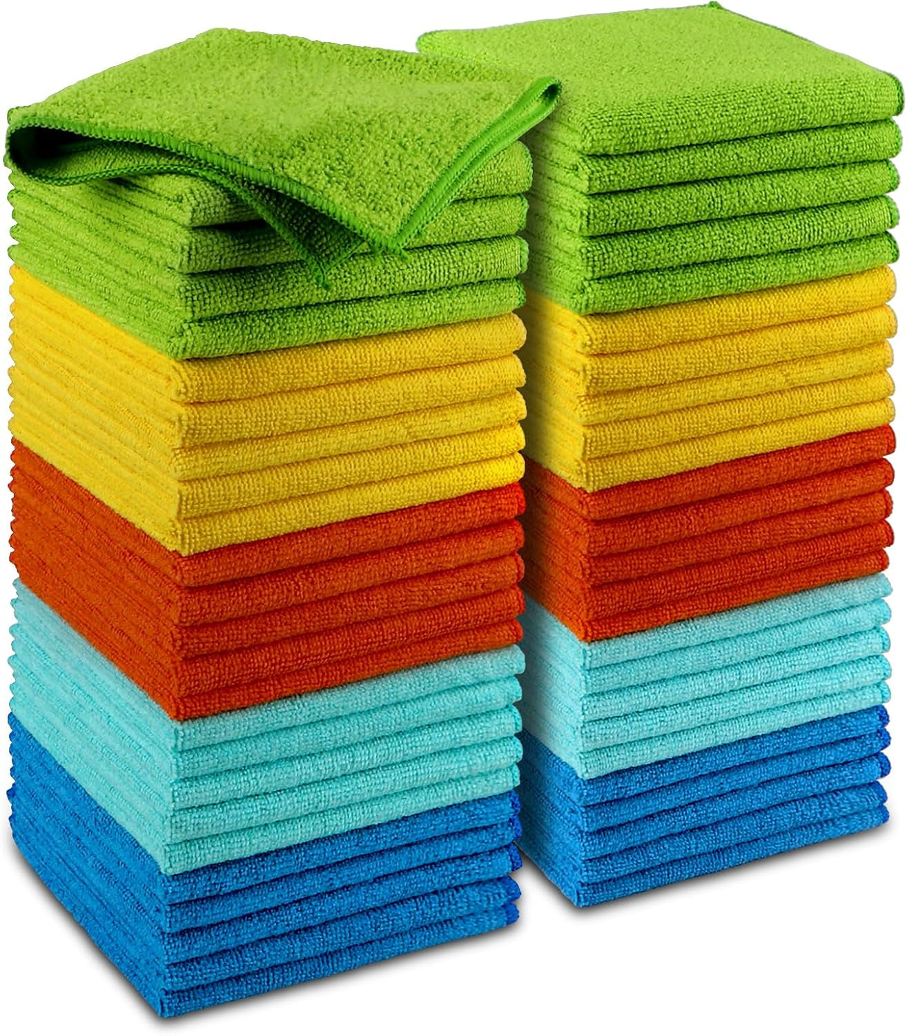 AIDEA Microfiber Cleaning Cloths – 50-Pack 12×12" Premium Towels for Cars, Home, Kitchen, Windows & Dusting