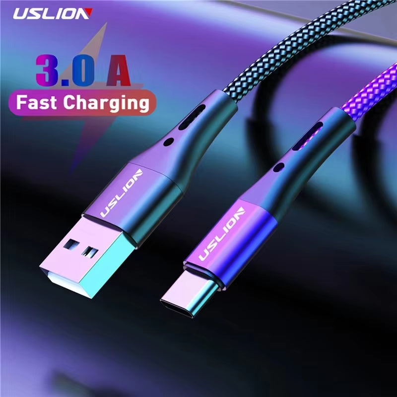 USB Type-C Cable 3A | Fast Charging Nylon Braided | Android & Huawei - Home Pulse