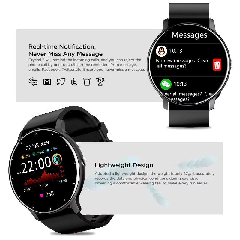 2025 Smart Watch for Women & Men – Fitness Tracker with 1.28" HD Touch Display, Heart Rate & Blood Pressure Monitor, IP67 Waterproof, Android & iOS