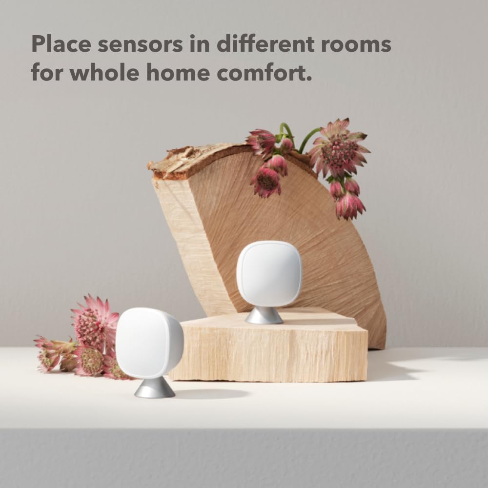 ecobee SmartSensor 2-Pack – Room Occupancy & Temperature Detection, Comfort, Security, Energy Savings, Compatible with ecobee Smart Thermostats