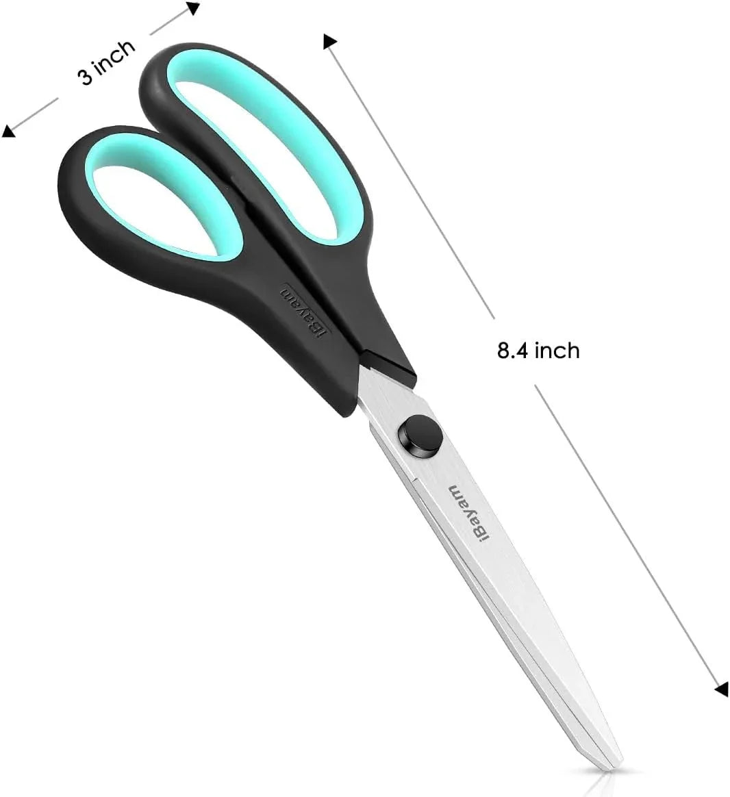 3-Pack Heavy Duty Scissors 8 Inch | Ultra Sharp Blades & Comfort Grip - Home Pulse