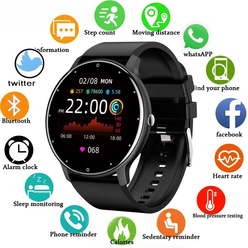 2025 Smart Watch for Women & Men – Fitness Tracker with 1.28" HD Touch Display, Heart Rate & Blood Pressure Monitor, IP67 Waterproof, Android & iOS