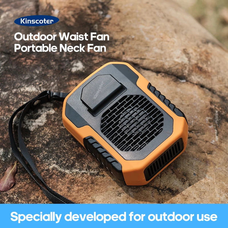 20000mAh Portable Waist Fan – Hanging Neck & Clip Fan with 10 Speeds, LED Light & Power Bank for Outdoor Sports