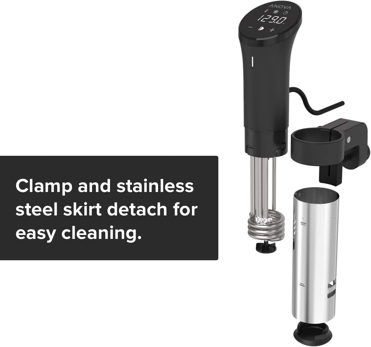 Anova Culinary Sous Vide Precision Cooker 2.0 (WiFi) | 1000W Immersion Circulator | App Control | Precise Temperature Cooking | Black