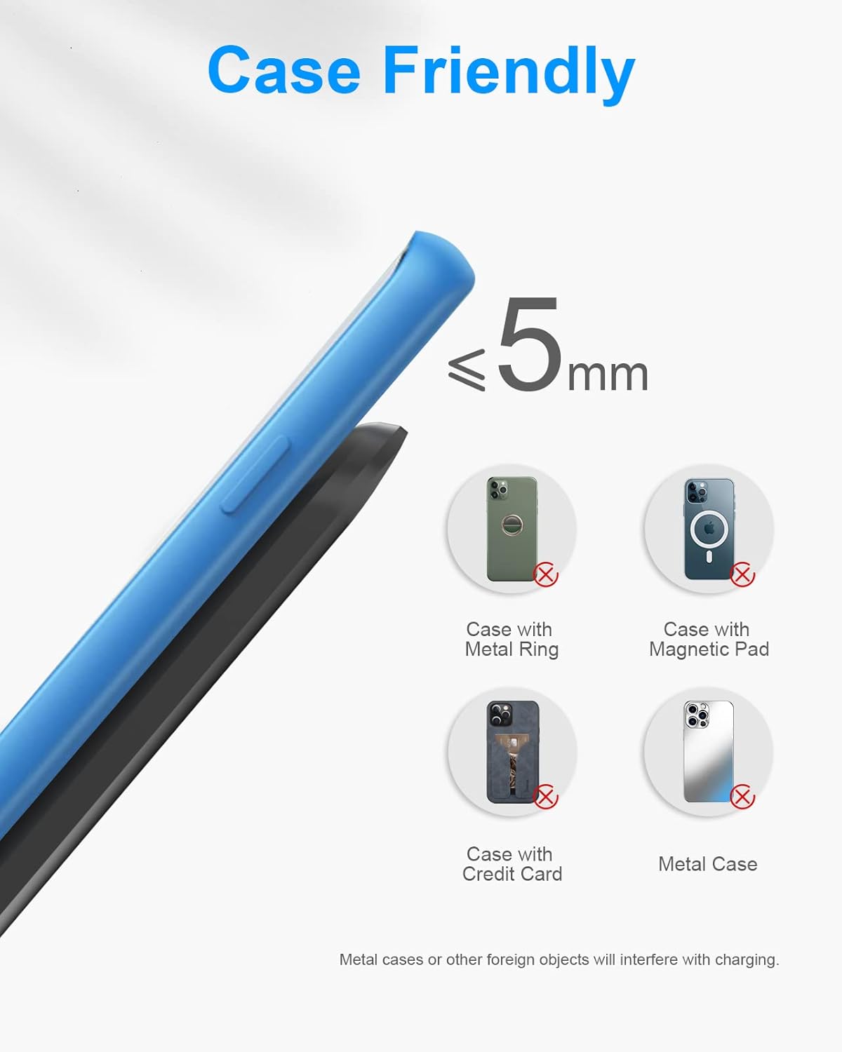 NANAMI Upgraded Fast Wireless Charger – Qi-Certified Charging Stand, 15W/10W/7.5W Compatible with Samsung Galaxy S25/S24/S23/S22/S21, iPhone 16/15/14/13/12 Series & All Qi-Enabled Devices