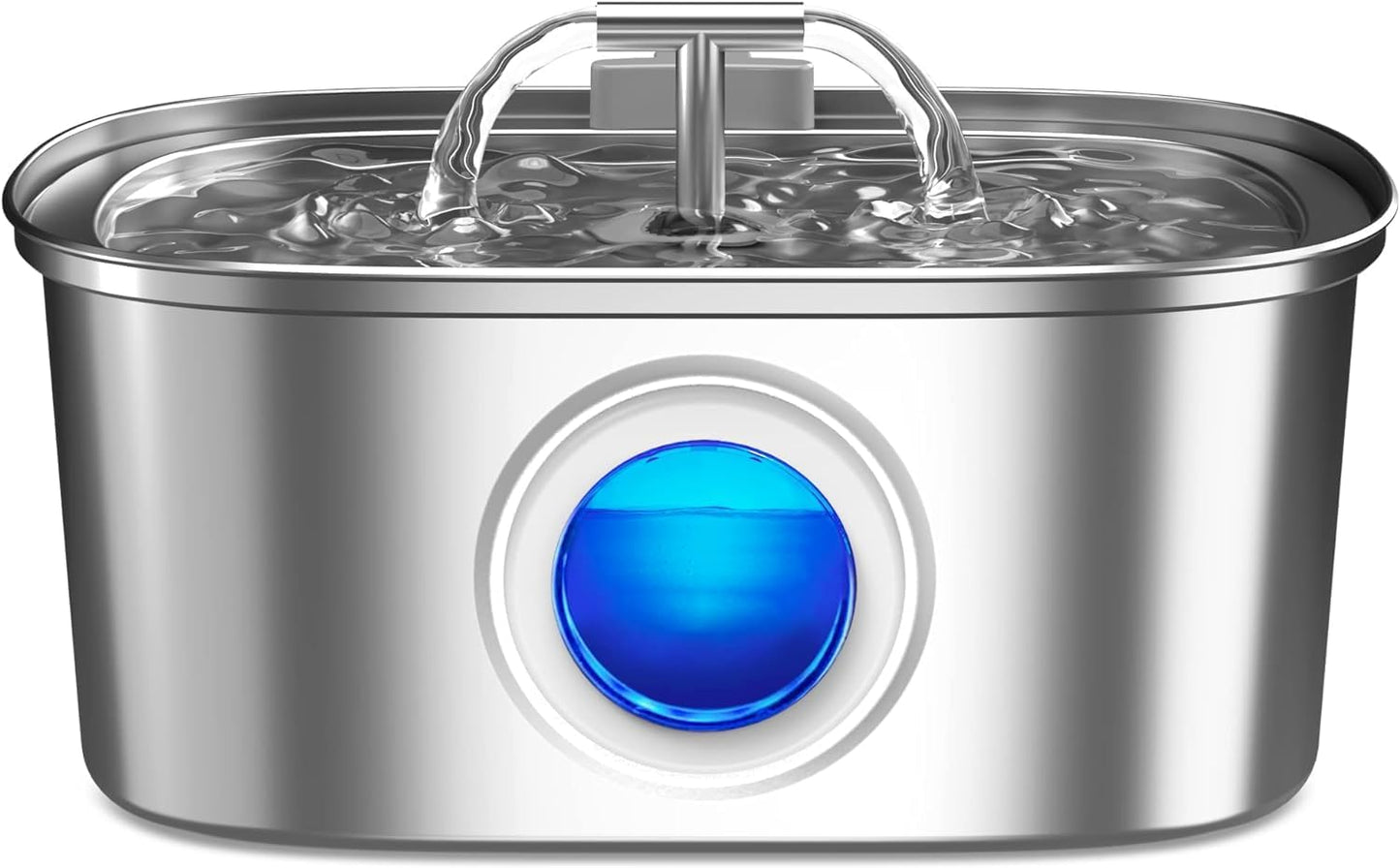 Cat Water Fountain Stainless Steel – 108Oz / 3.2L Automatic Pet Fountain with Water Level Window