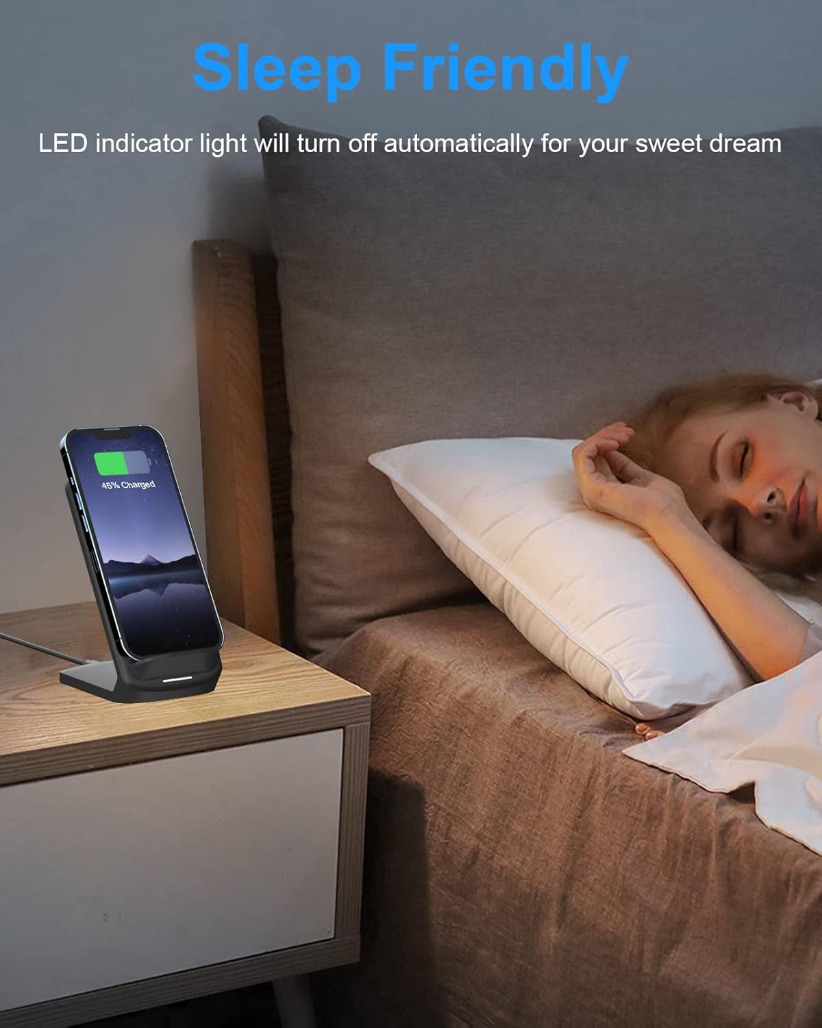 NANAMI Upgraded Fast Wireless Charger – Qi-Certified Charging Stand, 15W/10W/7.5W Compatible with Samsung Galaxy S25/S24/S23/S22/S21, iPhone 16/15/14/13/12 Series & All Qi-Enabled Devices