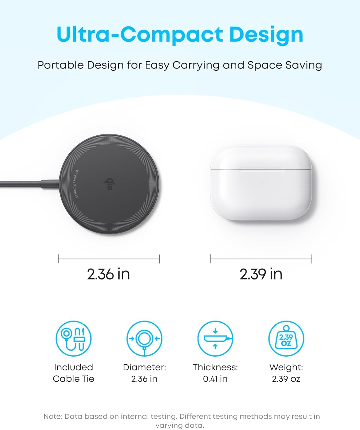 Anker Zolo Magnetic Wireless Charger – Qi2 15W MagSafe-Compatible Charging Pad for iPhone & AirPods, Black, 1-Pack