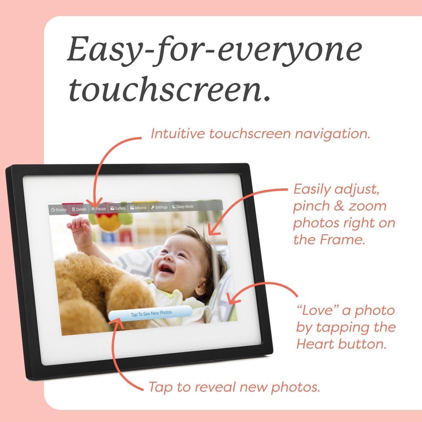 Skylight WiFi Digital Picture Frame 10-Inch – Touch Screen, Instant Photo Sharing, Easy Setup – Smart Digital Photo Frame for Families & Gifts