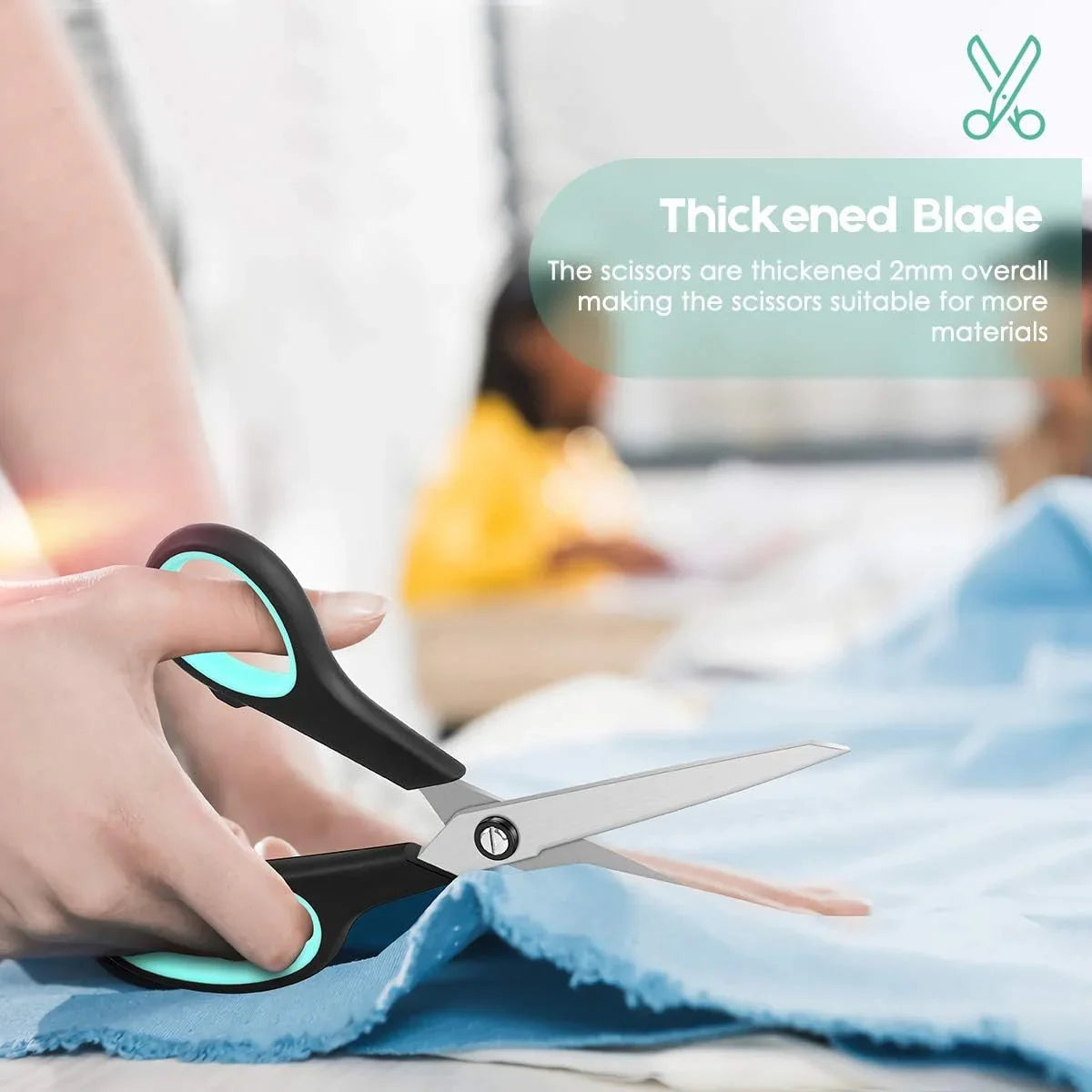 3-Pack Heavy Duty Scissors 8 Inch | Ultra Sharp Blades & Comfort Grip - Home Pulse