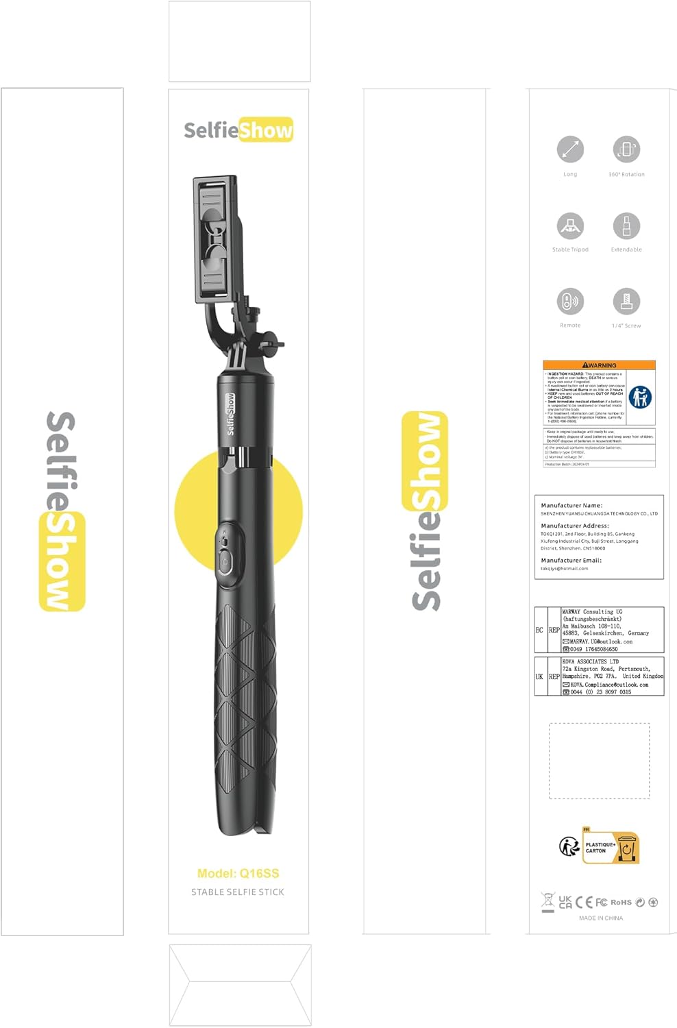 71" Phone Tripod & Selfie Stick – Extendable Tripod with Wireless Remote, 360° Rotation for iPhone, Android & Camera