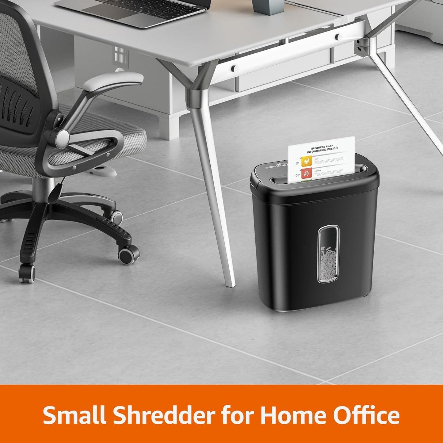 8-Sheet Cross Cut Paper Shredder and Credit Card Shredder - Black
