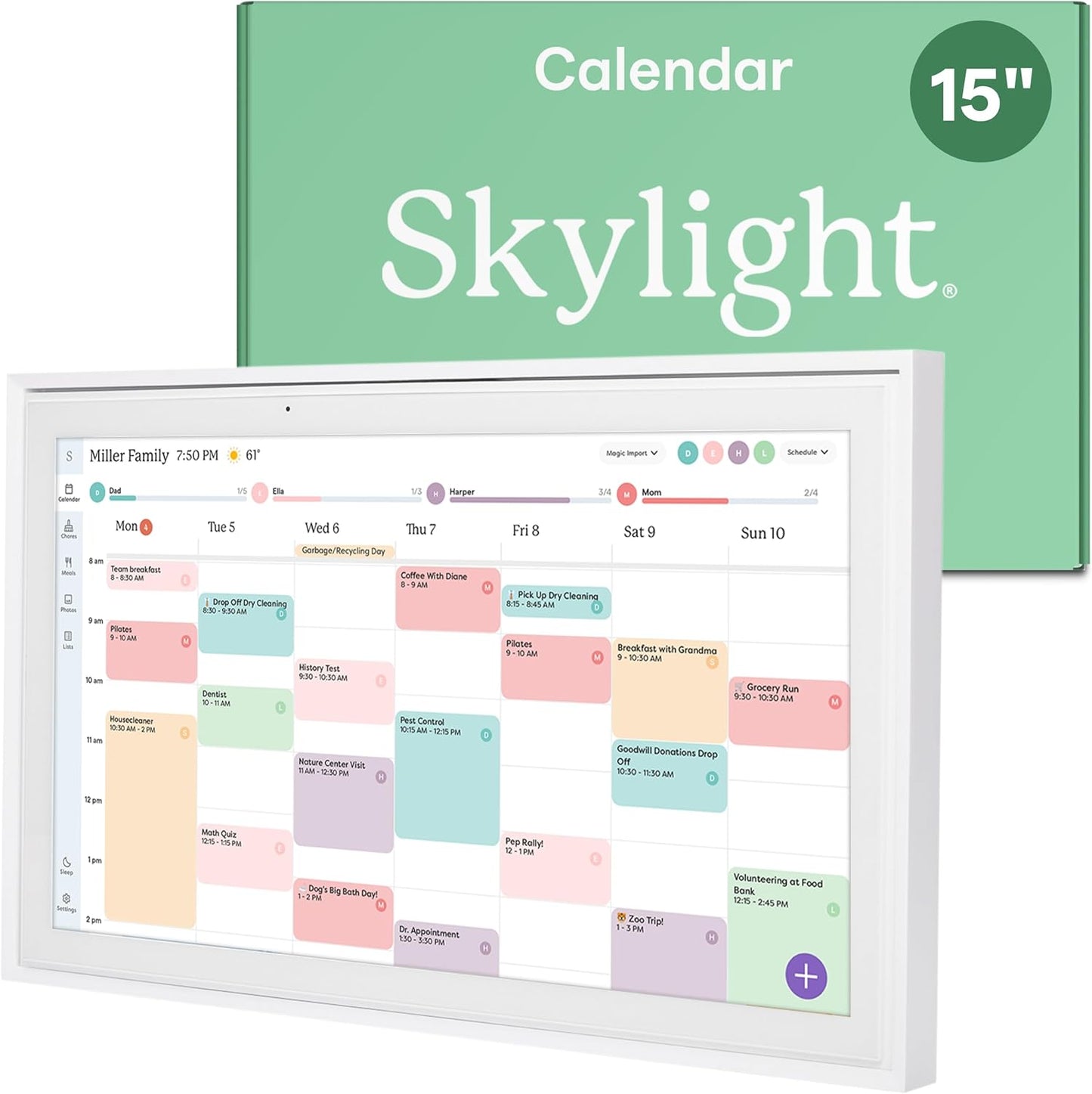 Skylight 15" Smart Digital Wall Calendar & Family Planner – Touchscreen Chore Chart