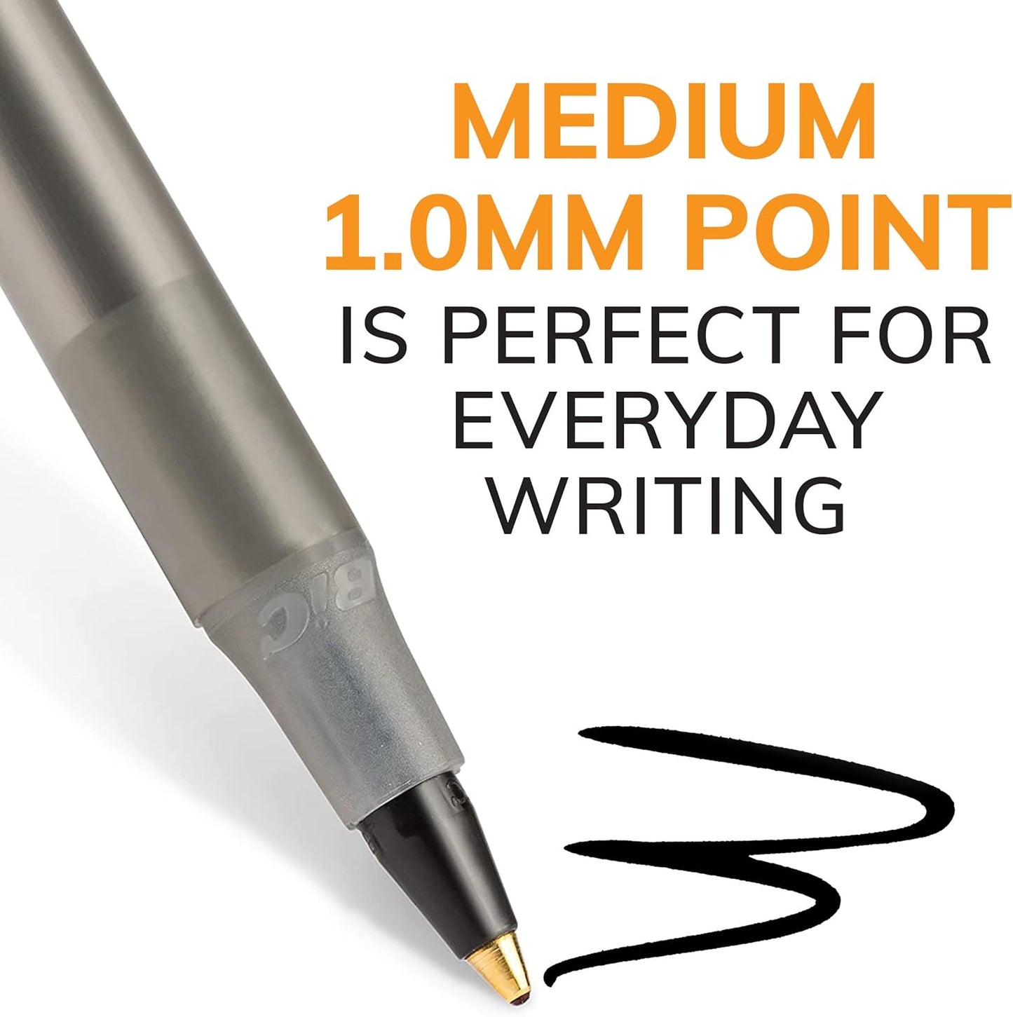 BIC Round Stic Xtra Life Ballpoint Pens – Black, Medium 1.0mm, 10-Pack, Comfortable Writing, No.1 Best-Selling Pen