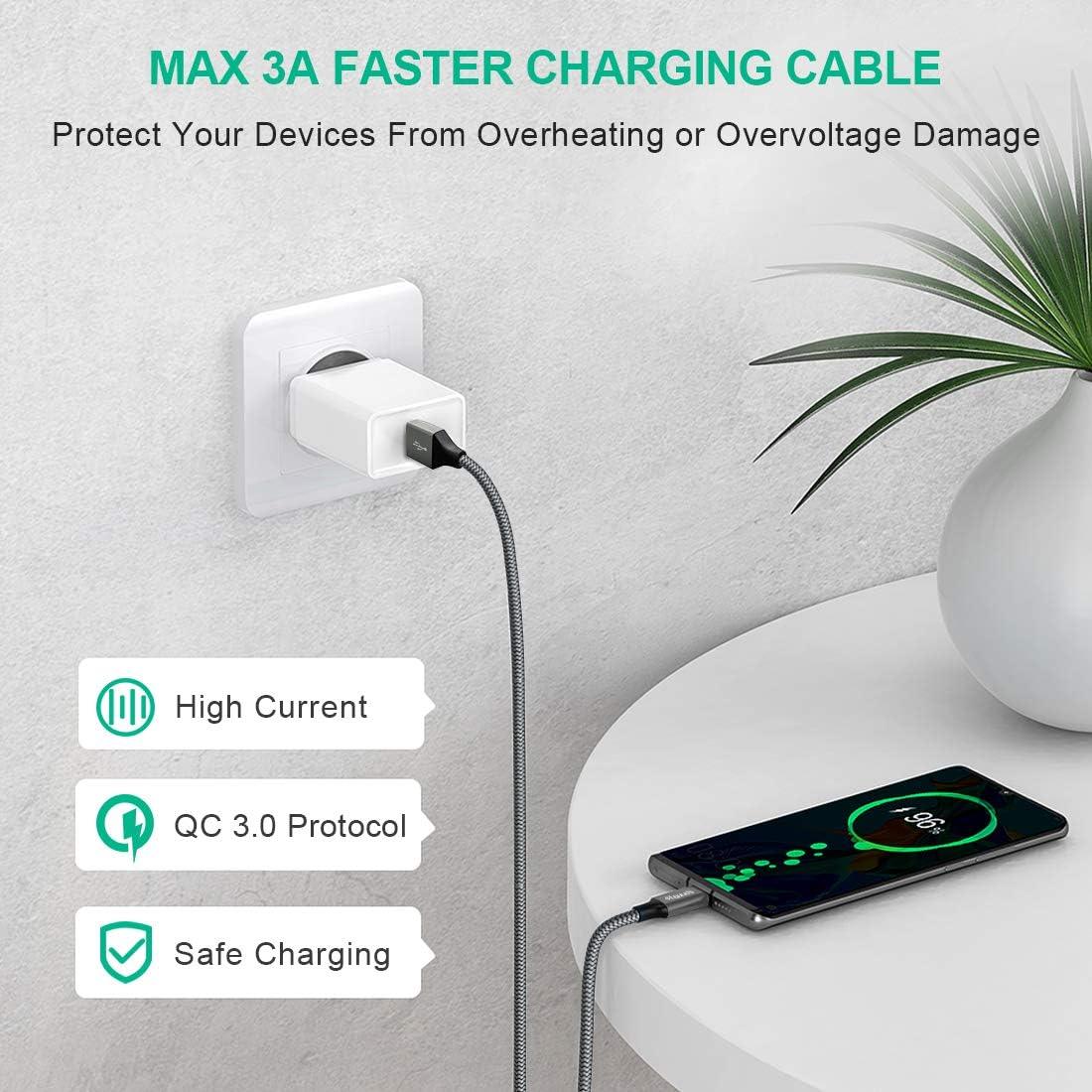 etguuds USB-A to USB-C Cable 2-Pack 6.6ft | 3A Fast Charging Nylon - Home Pulse