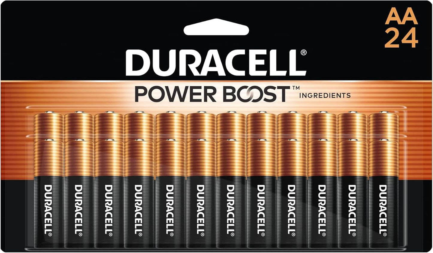Duracell Coppertop AA Batteries – 24-Pack, Long-Lasting Alkaline, Power Boost, Ideal for Household & Office Devices