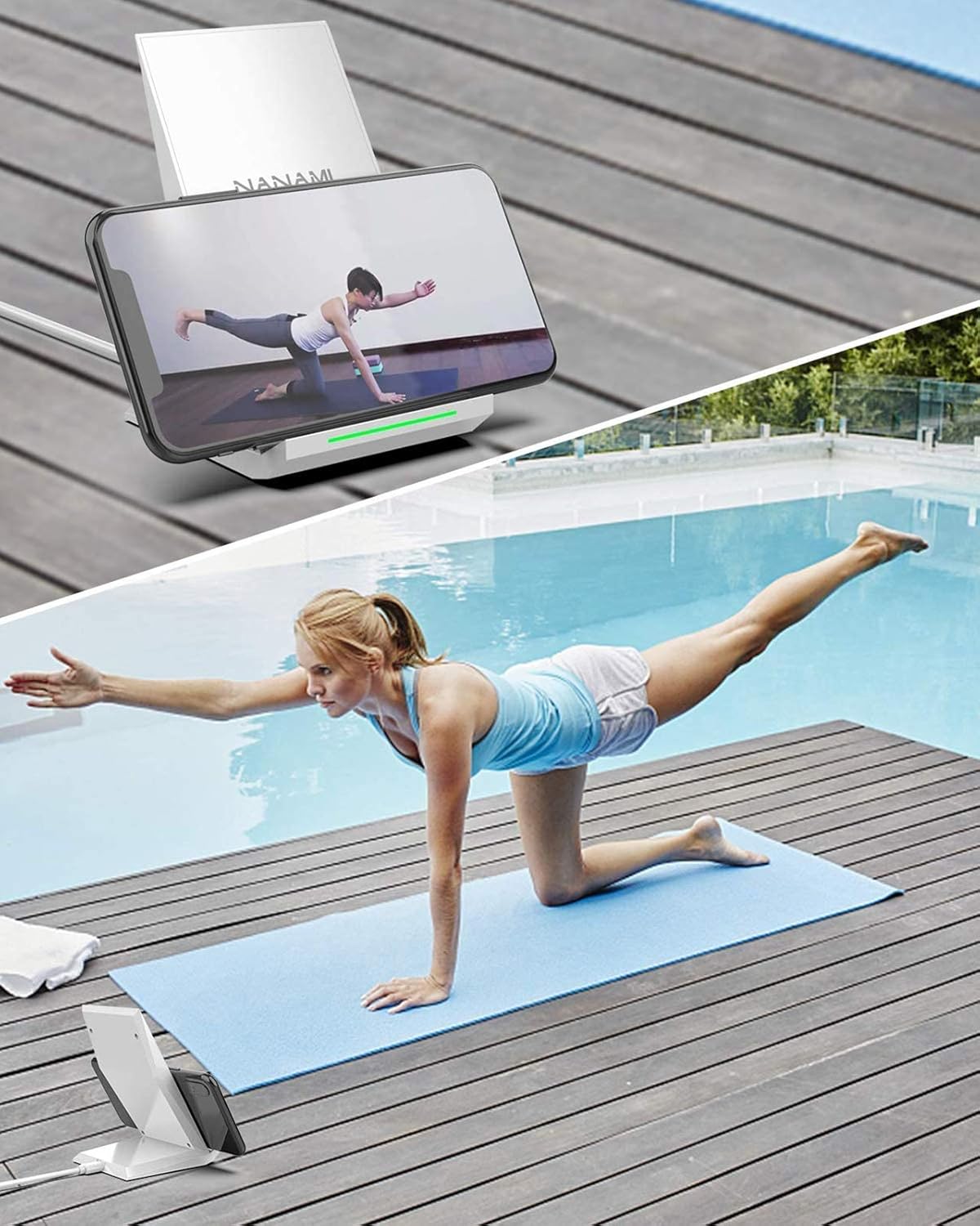 NANAMI Fast Wireless Charger Stand – Qi-Certified, 7.5W for iPhone 16/15/14/13/12 Series, 10W for Samsung Galaxy S24/S23/S22/S21/S20, Compatible with Qi-Enabled Devices