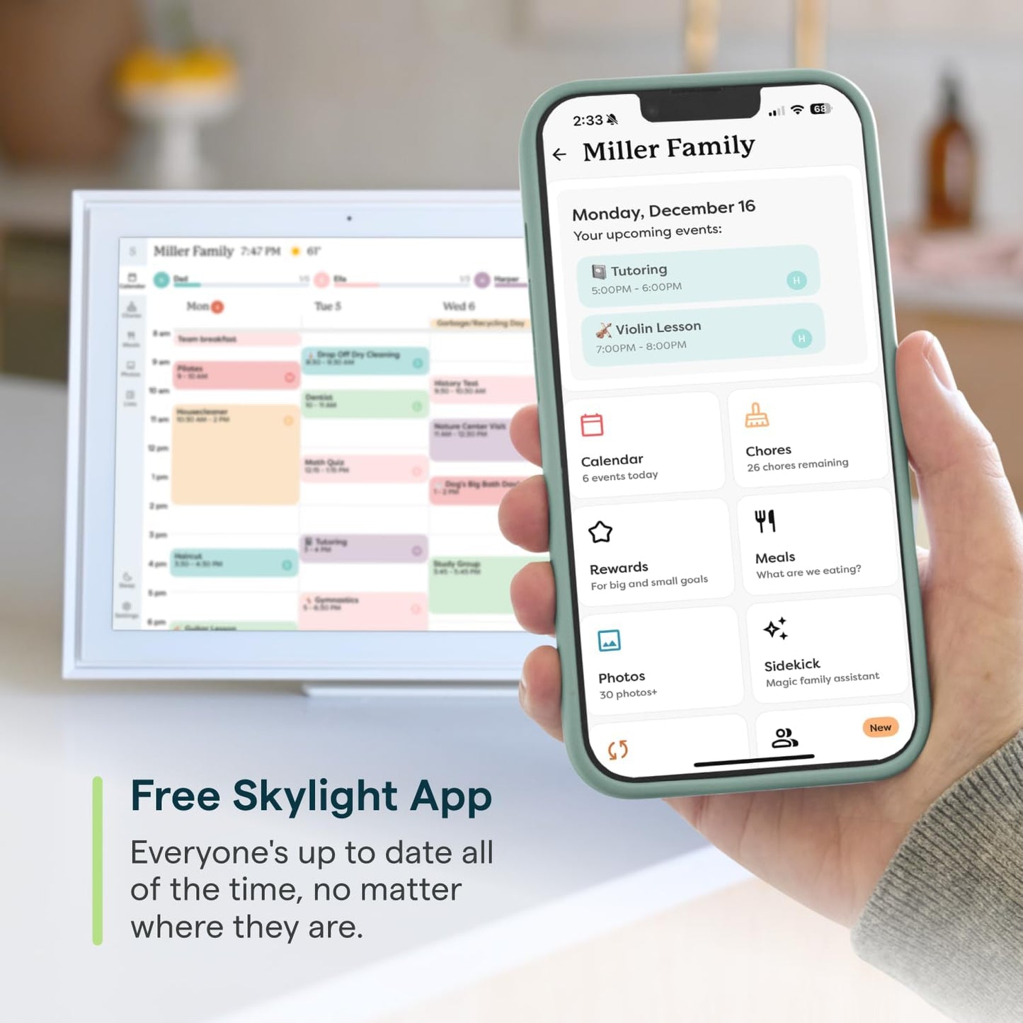 Skylight 15" Smart Digital Wall Calendar & Family Planner – Touchscreen Chore Chart