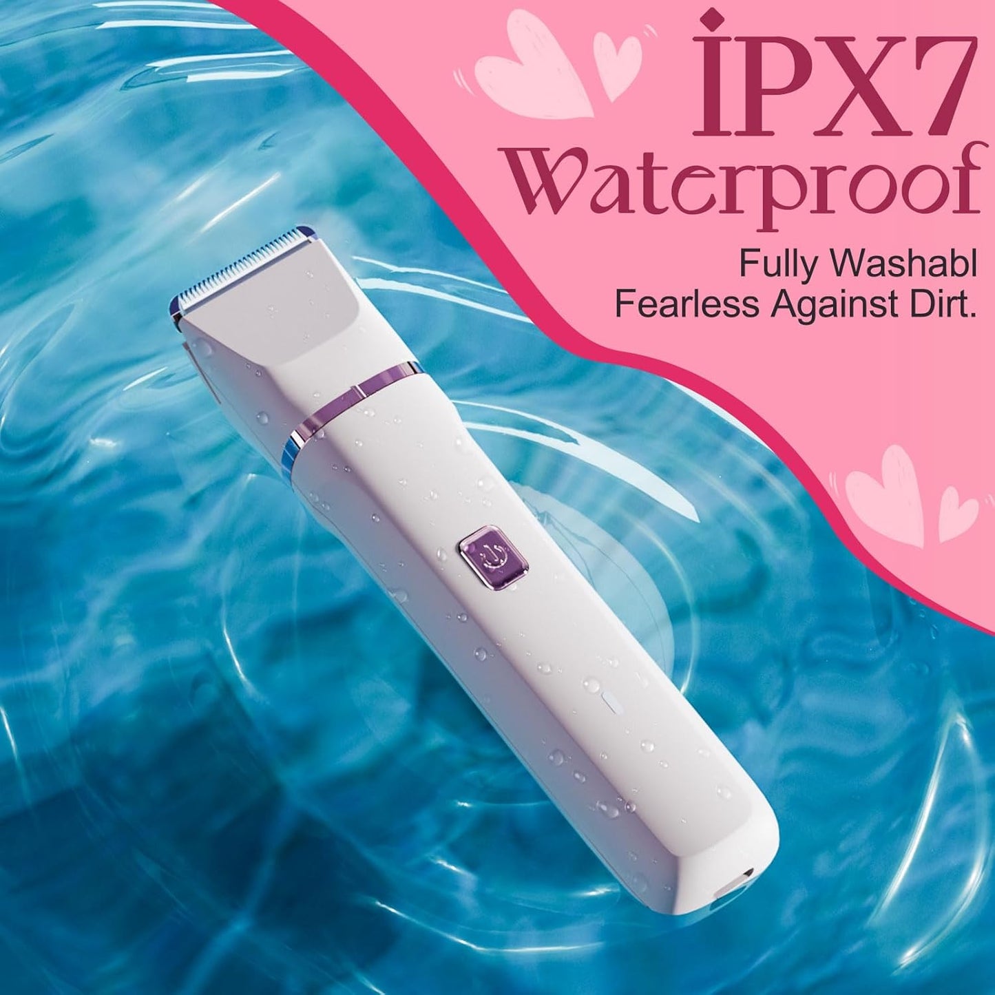Bikini Trimmer for Women – Painless Electric Razor, Cordless Body Shaver, IPX7 Waterproof, Replaceable Blade, USB Charging Dock