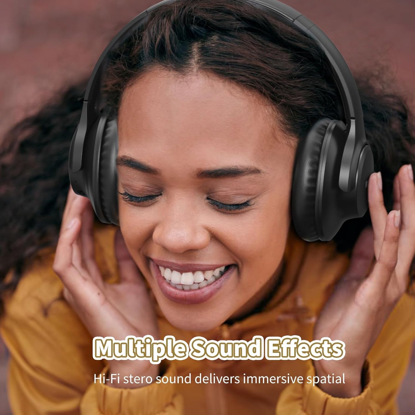 Bluetooth Over-Ear Headphones – 65H Playtime, Wireless with Mic, Foldable Lightweight Headset, Deep Bass, HiFi Stereo, Low Latency
