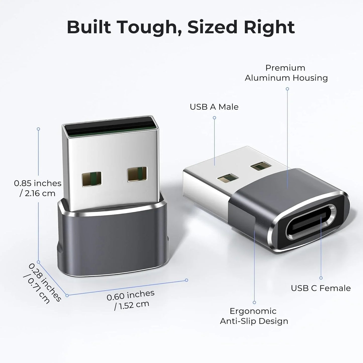 Basesailor USB to USB-C Adapter 2-Pack | OTG Converter | iPhone, iPad & Samsung - Home Pulse