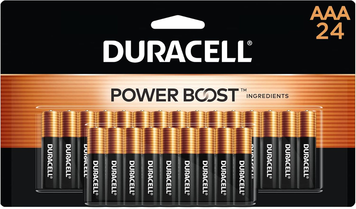 Duracell Coppertop AAA Batteries – 24-Pack, Long-Lasting Alkaline, Power Boost, Ideal for Household & Office Devices