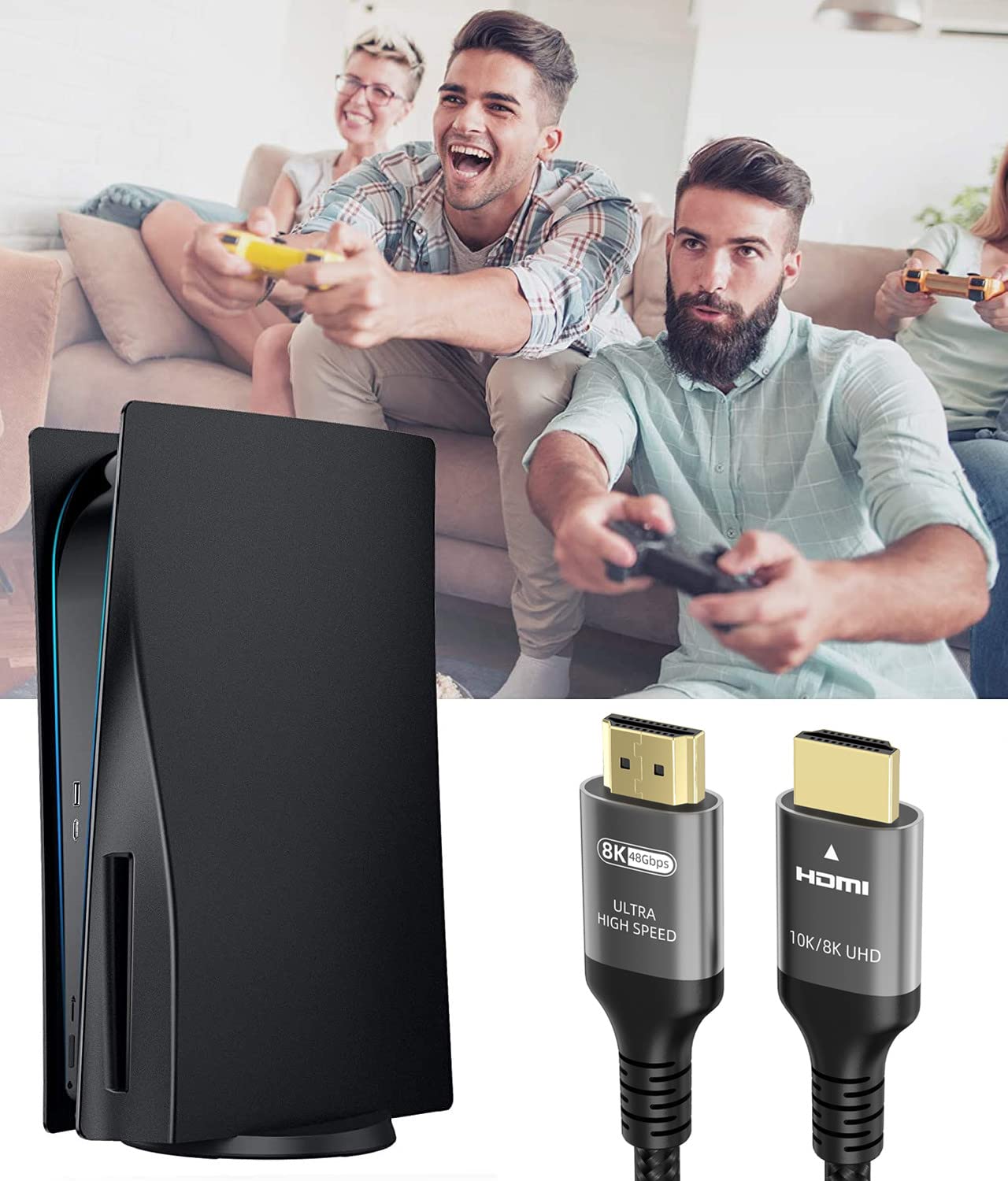 Certified Ultra High Speed HDMI Cable 48Gbps 6.6FT, 8K/4K HDR10+ eARC HDCP2.3 for TV, Monitor, Projector, PS5 & Xbox