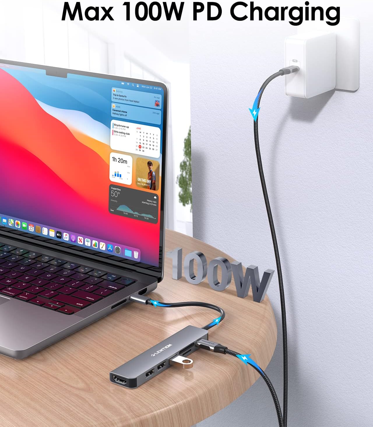 LENTION USB C Hub 7-in-1 with 100W Charging, 4K HDMI, Dual Card Reader, USB 3.0 & 2.0 – Stable Driver Adapter for MacBook Pro, MacBook Air, Surface, Chromebook & More (CB-CE18, Space Gray)