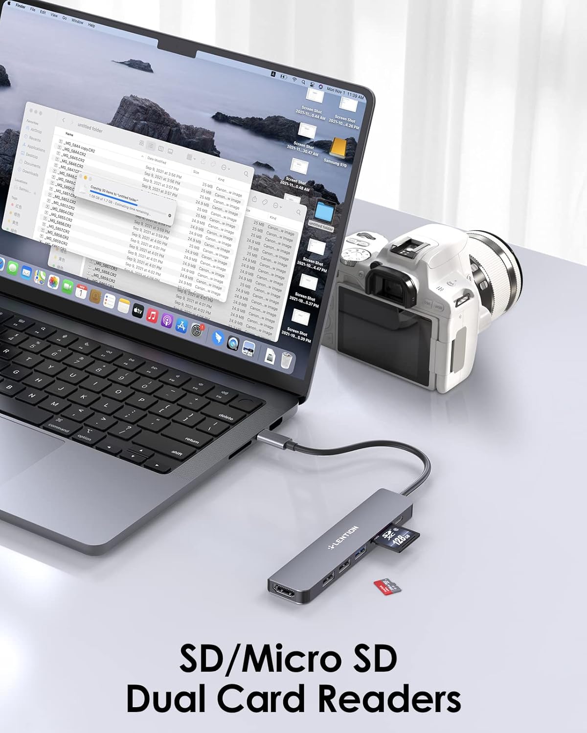 LENTION USB C Hub 7-in-1 with 100W Charging, 4K HDMI, Dual Card Reader, USB 3.0 & 2.0 – Stable Driver Adapter for MacBook Pro, MacBook Air, Surface, Chromebook & More (CB-CE18, Space Gray)