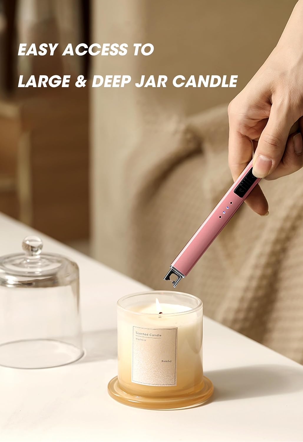 Rechargeable Electric Candle Lighter – Windproof USB Arc Lighter for Mom, Women & Men