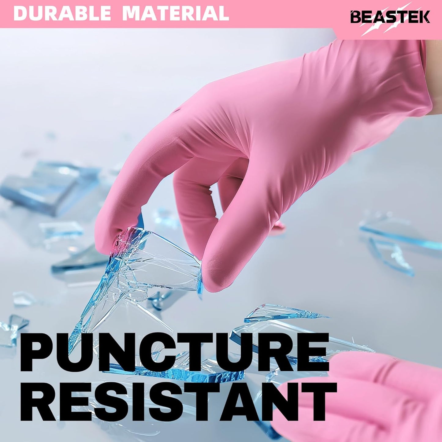 Beastek Nitrile Exam Gloves, 4Mil Disposable Powder-Free Latex-Free Glove for Medical Cooking Clean Esthetician, 100 Pcs