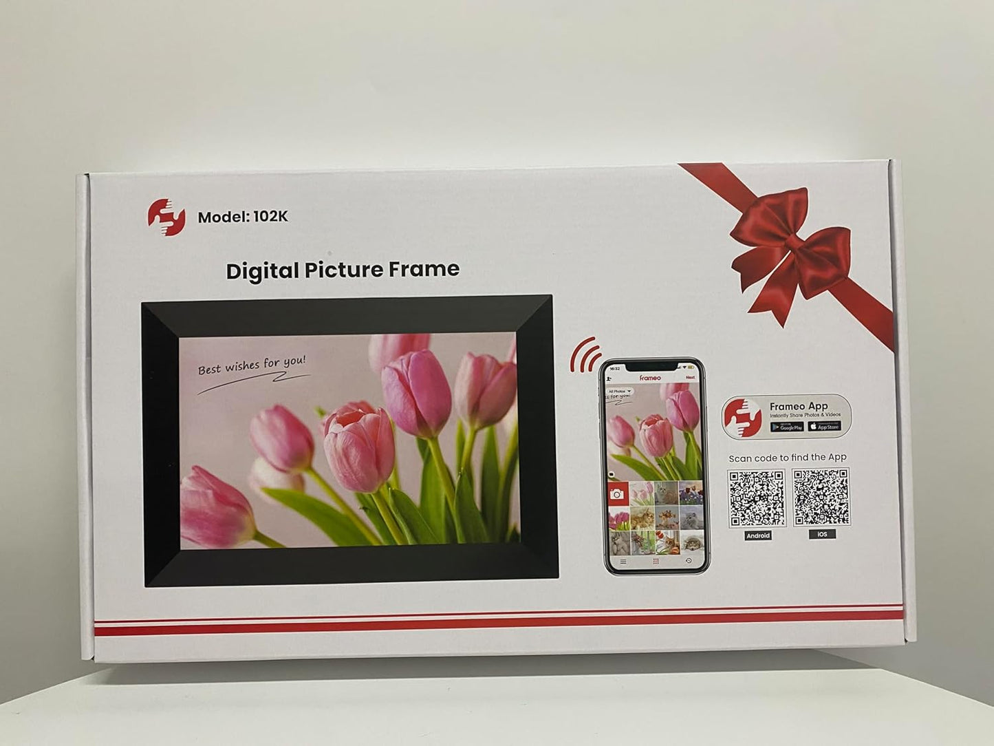 Frameo 10.1" WiFi Digital Photo Frame – HD IPS Touch Screen, 32GB Storage