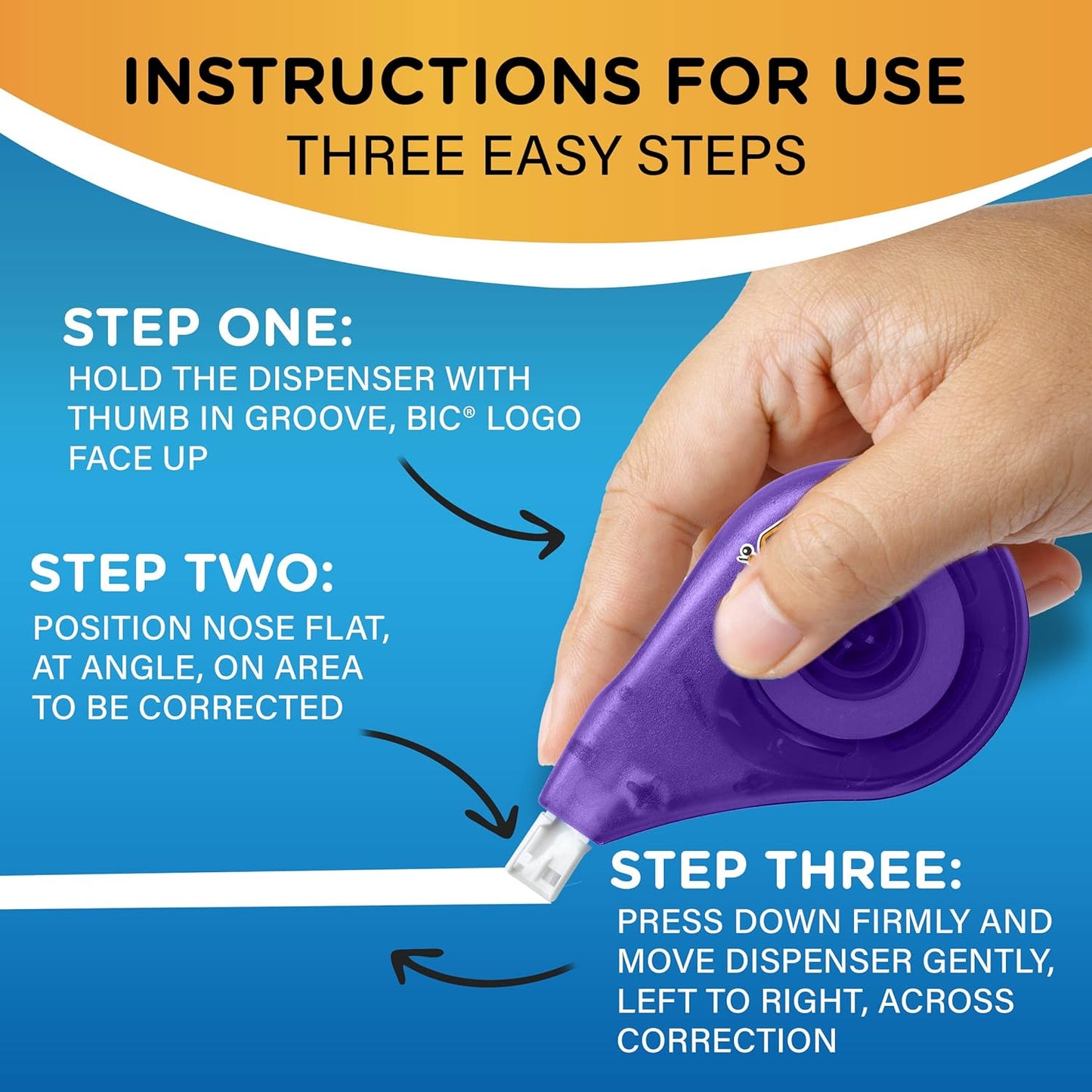 BIC Wite-Out EZ Correct Correction Tape – 19.8 ft, 4-Pack, Fast, Clean & Tear-Resistant – Ideal for School & Office