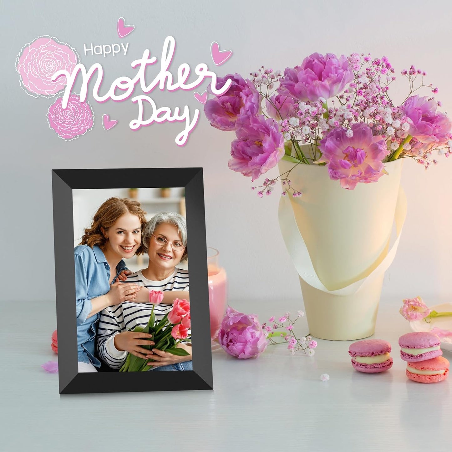 Frameo 10.1" WiFi Digital Photo Frame – HD IPS Touch Screen, 32GB Storage
