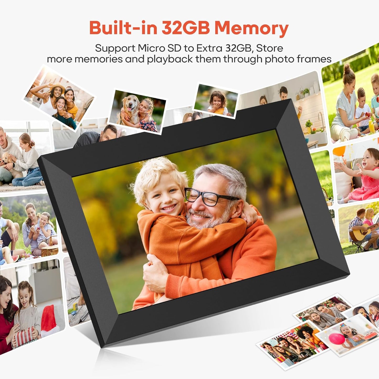 Frameo 10.1" WiFi Digital Photo Frame – HD IPS Touch Screen, 32GB Storage