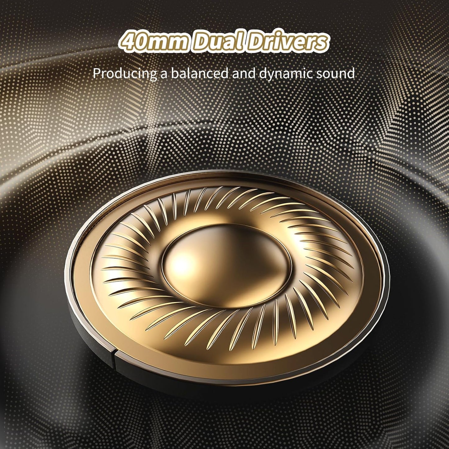 Bluetooth Over-Ear Headphones – 65H Playtime, Wireless with Mic, Foldable Lightweight Headset, Deep Bass, HiFi Stereo, Low Latency