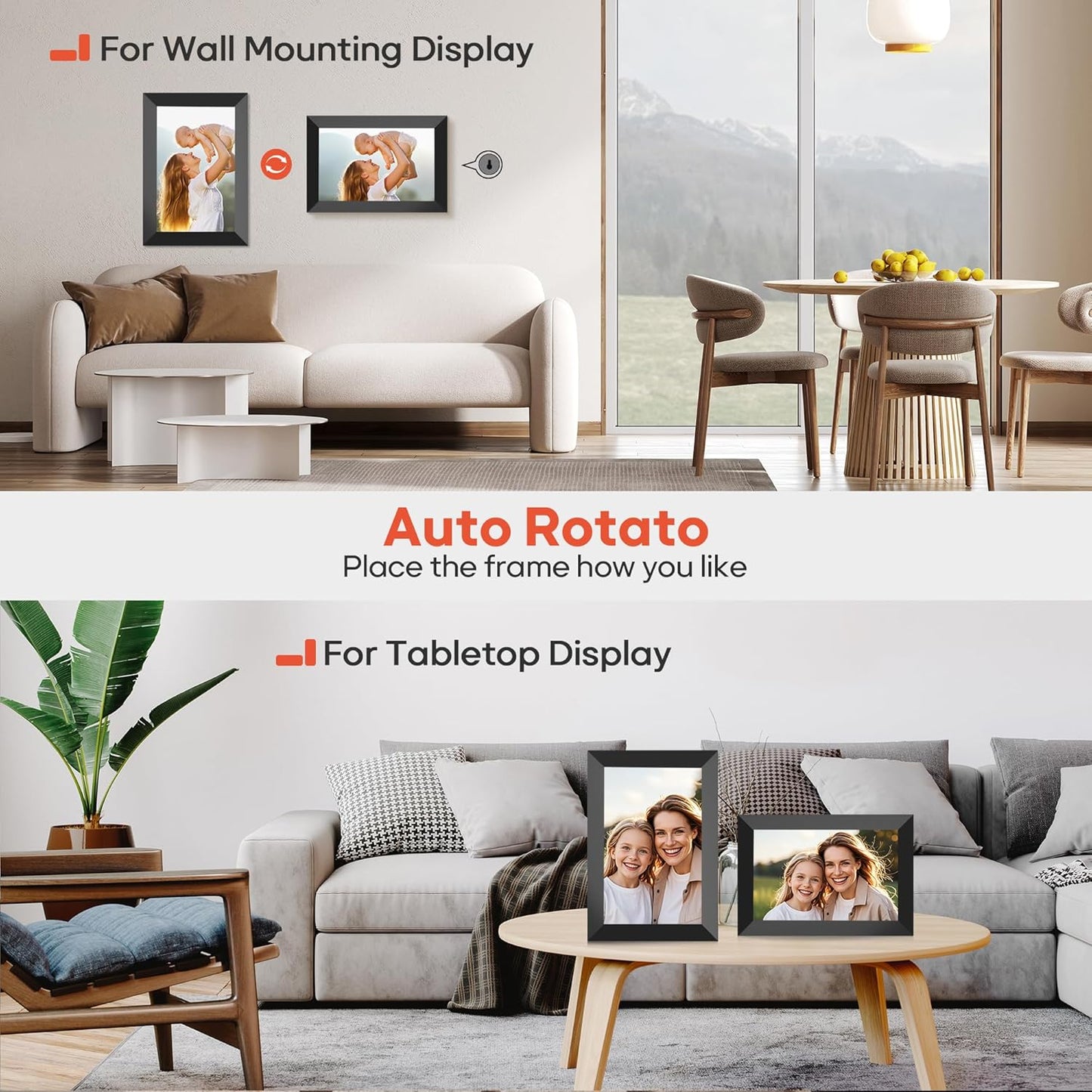 Frameo 10.1" WiFi Digital Photo Frame – HD IPS Touch Screen, 32GB Storage