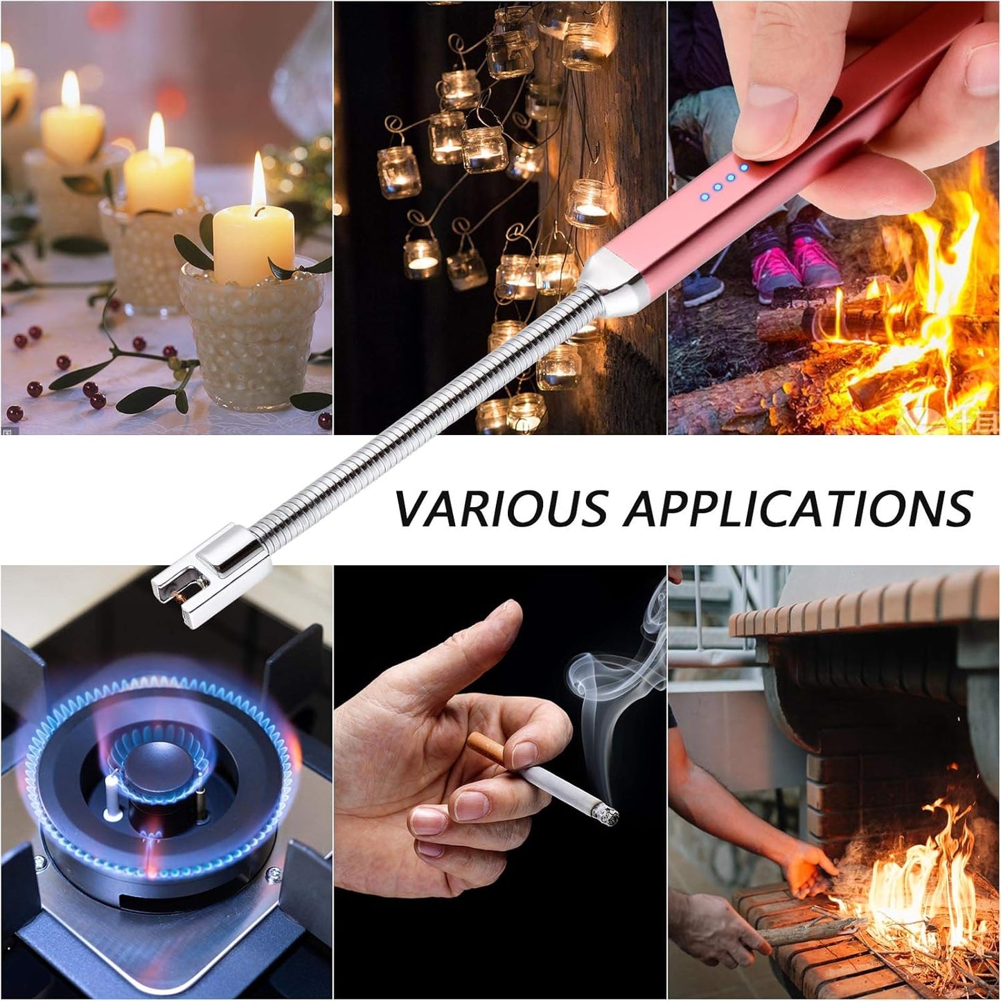 USB Rechargeable Electric Candle Lighter – Windproof Arc Lighter, Gift for Mom & Dad