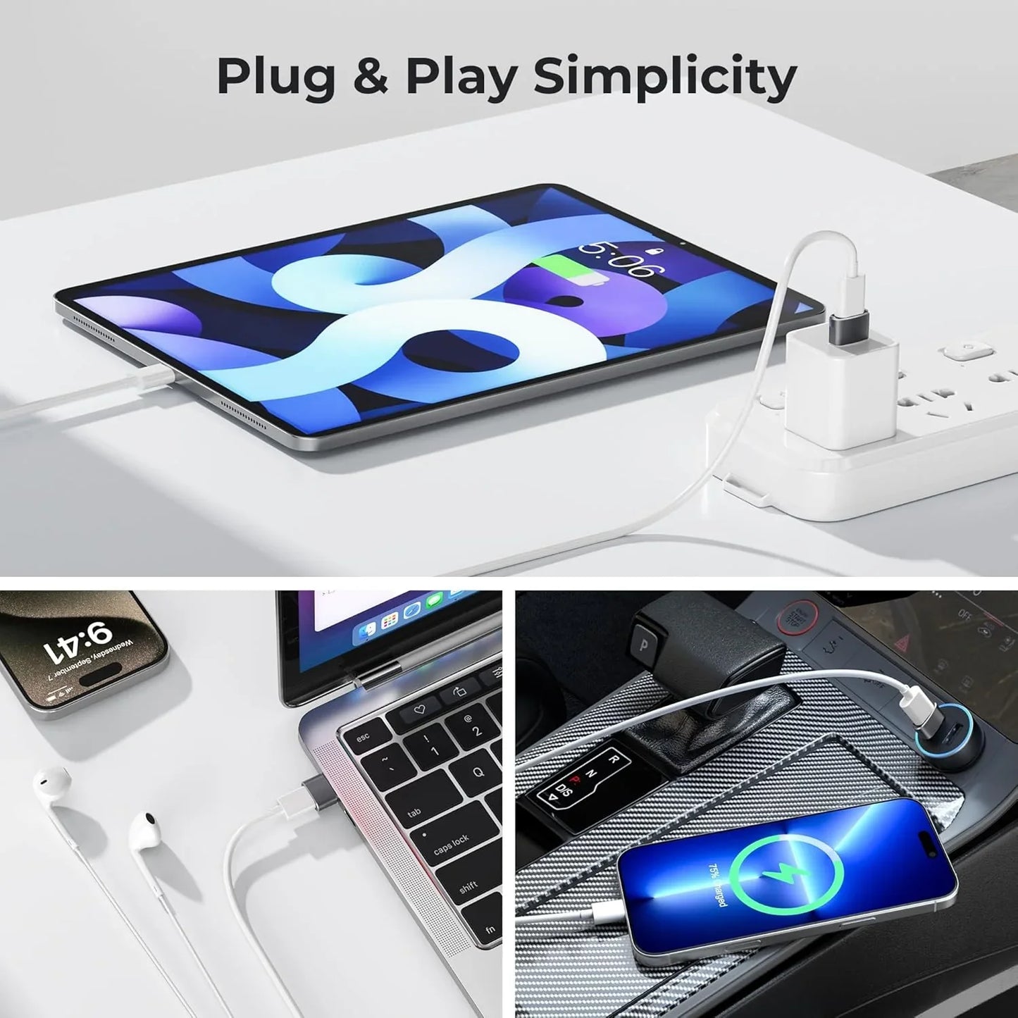 Basesailor USB to USB-C Adapter 2-Pack | OTG Converter | iPhone, iPad & Samsung - Home Pulse