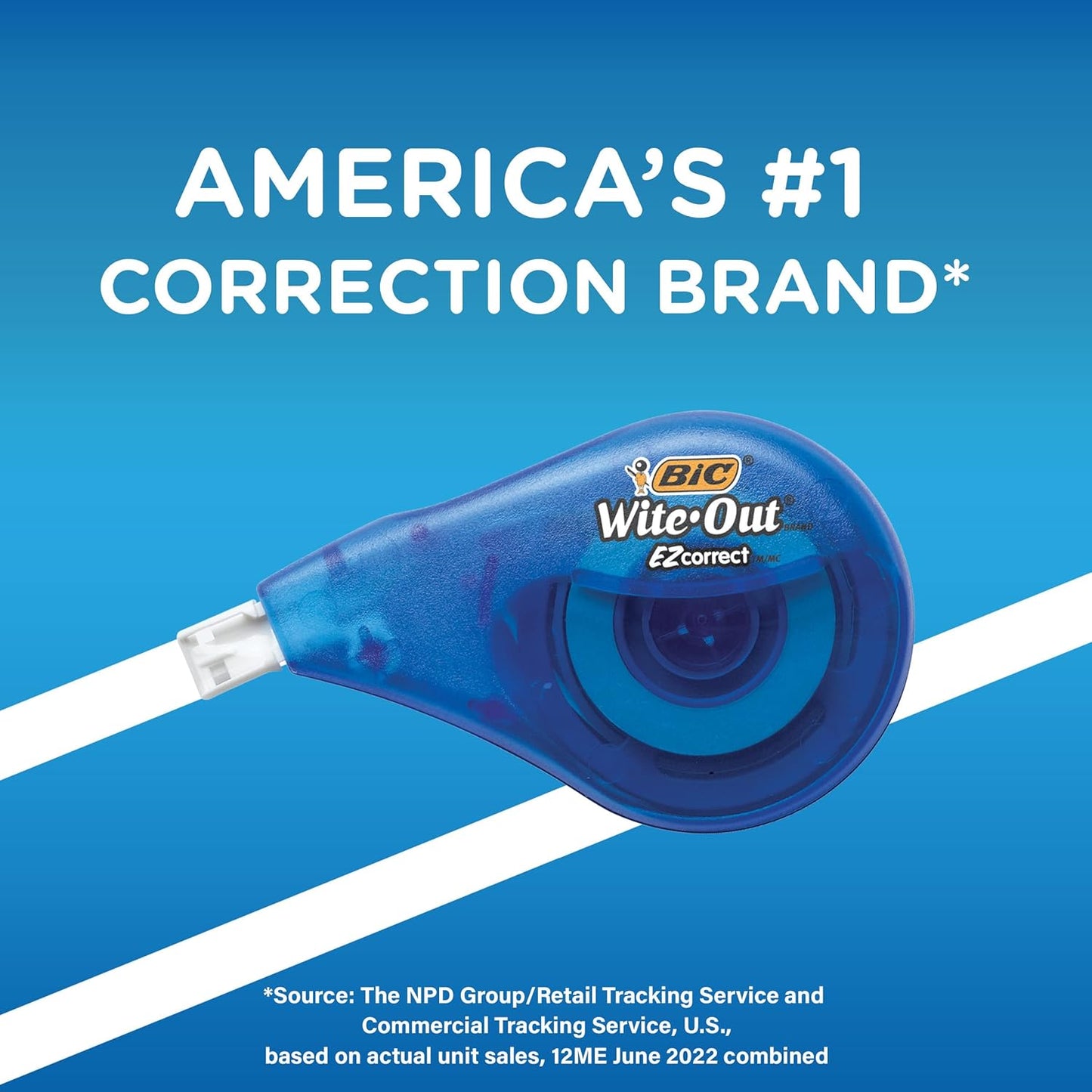 BIC Wite-Out EZ Correct Correction Tape – 19.8 ft, 4-Pack, Fast, Clean & Tear-Resistant – Ideal for School & Office