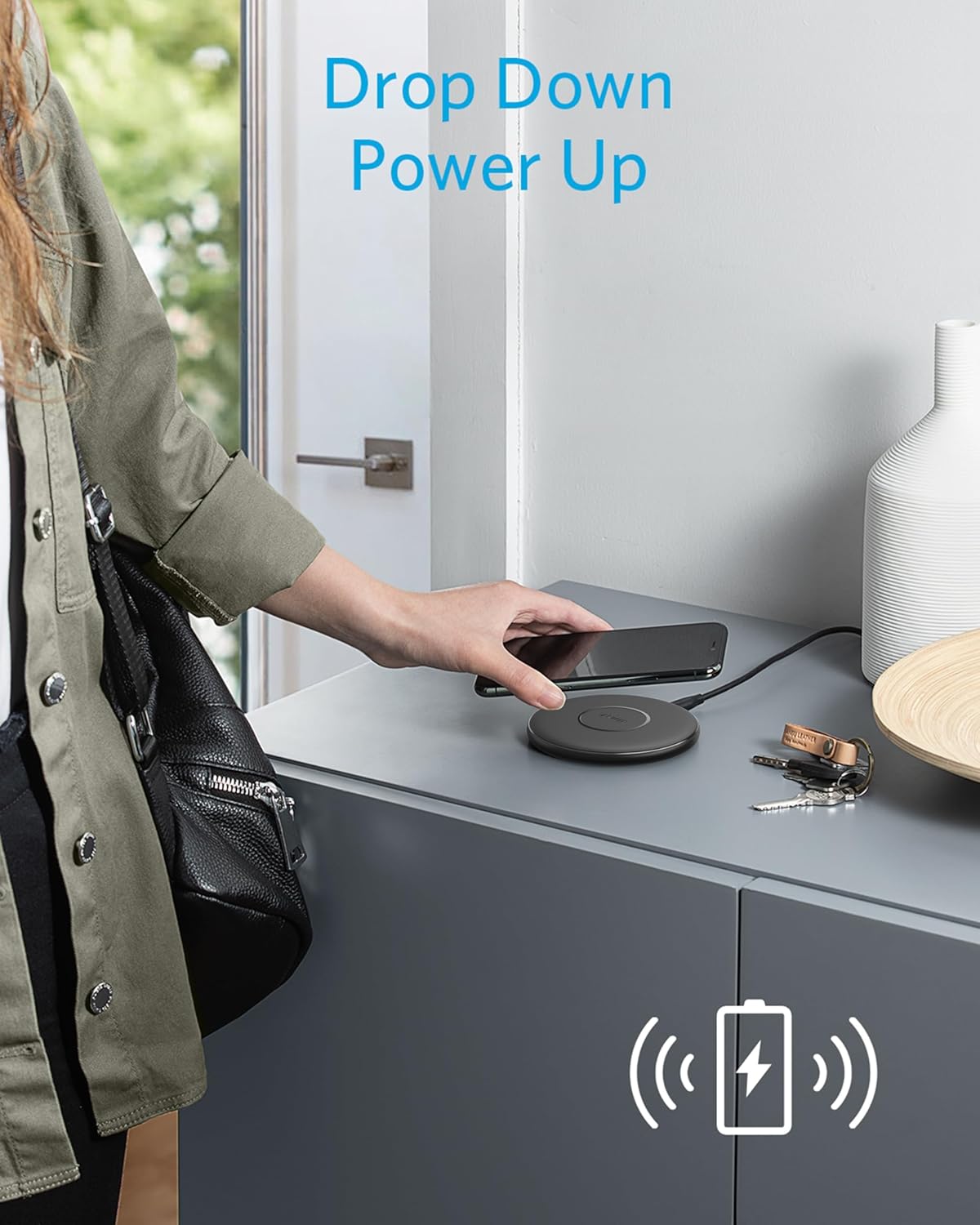 Anker 313 Wireless Charger Pad – Qi-Certified Fast Charging 10W for Samsung, 7.5W for iPhone, Compatible with AirPods, Black