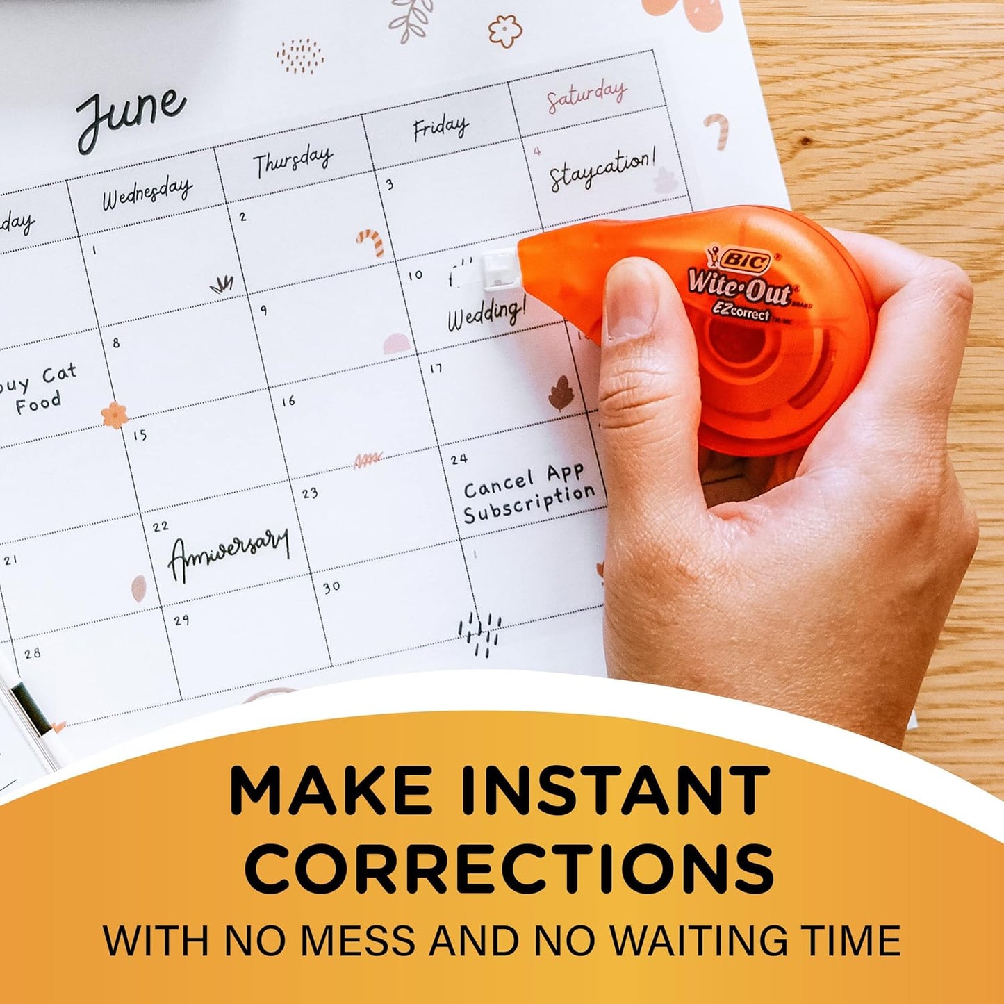 BIC Wite-Out EZ Correct Correction Tape – 19.8 ft, 4-Pack, Fast, Clean & Tear-Resistant – Ideal for School & Office