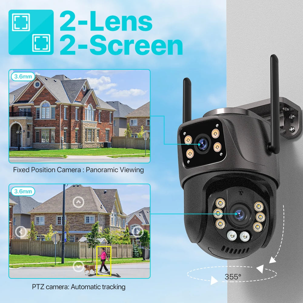 4K 8MP WiFi Outdoor Camera | Dual Lens AI CCTV - Home Pulse