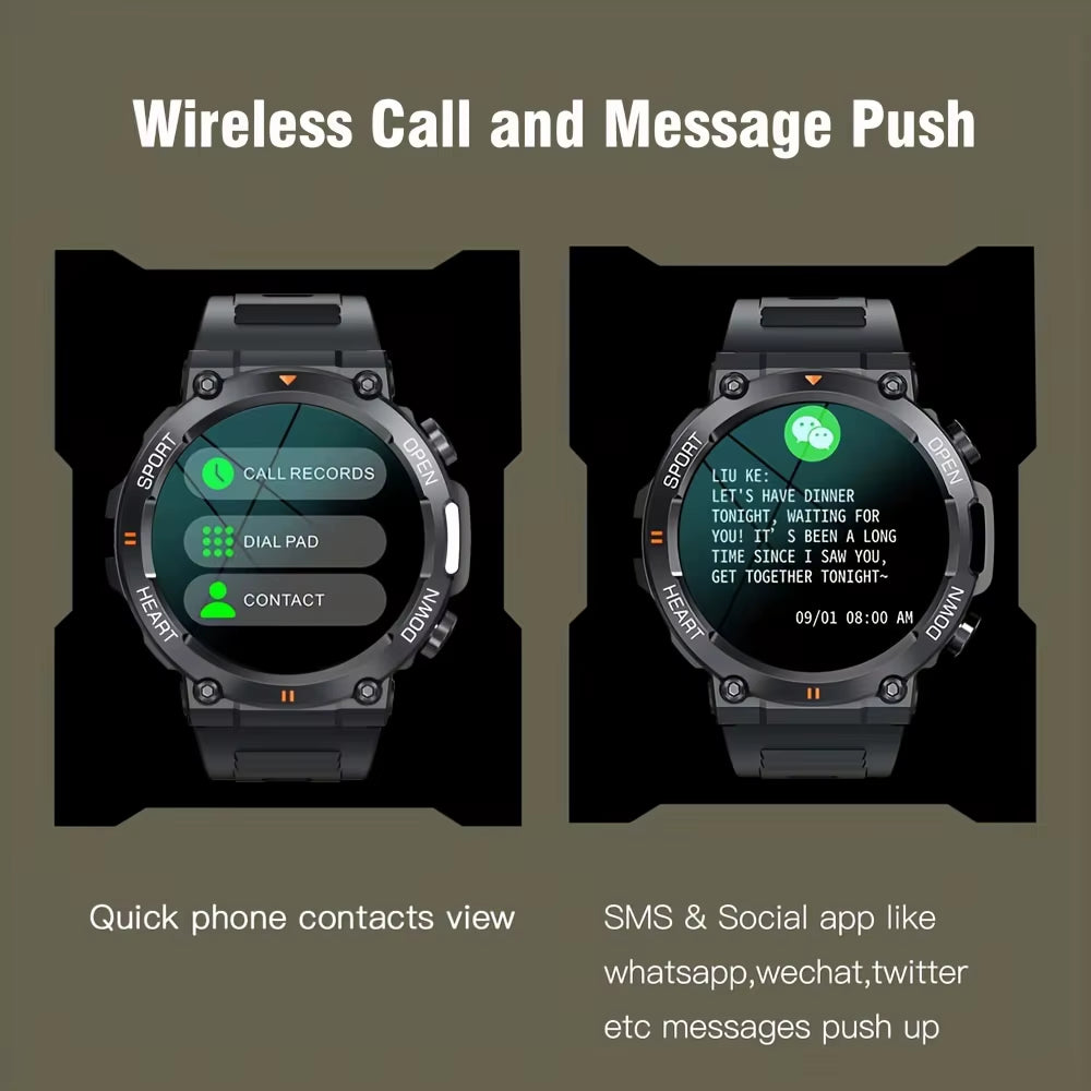 K56Pro Smart Watch for Men – 1.39" HD IPS Screen, Heart Rate & Blood Monitoring, Bluetooth Calling & Music, 400mAh Battery, Sport & Fitness Tracker
