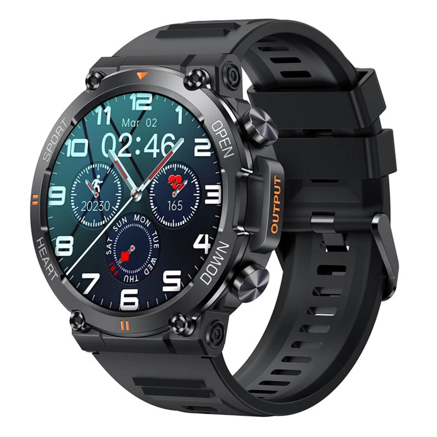 K56Pro Smart Watch for Men – 1.39" HD IPS Screen, Heart Rate & Blood Monitoring, Bluetooth Calling & Music, 400mAh Battery, Sport & Fitness Tracker