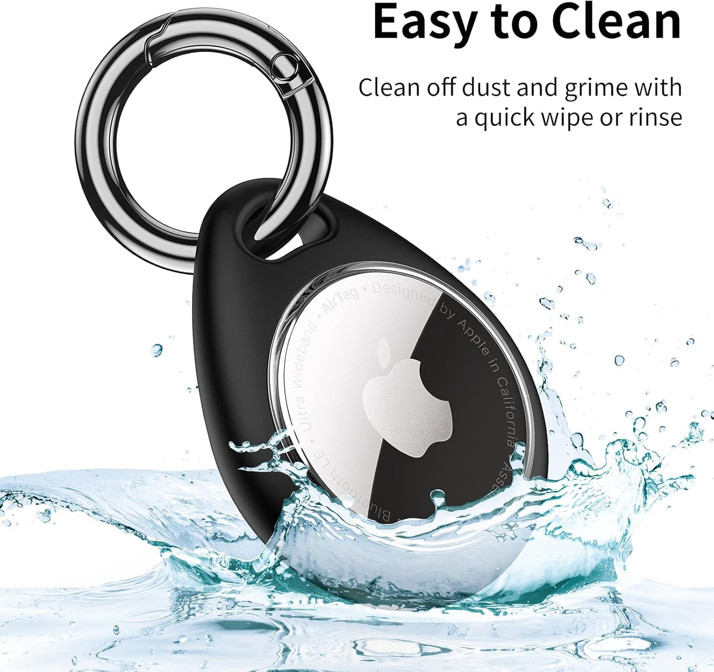 360° Protective Case for AirTag – 4-Pack TPU Scratch-Resistant Keychain Holder for Keys, Bags, Luggage & Pet Collars (Black & Blue)