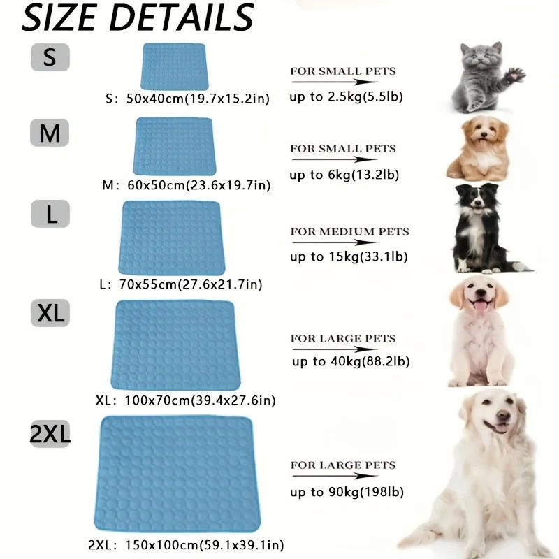 Dog Cooling Mat – Summer Pet Cooling Bed & Ice Pad Blanket for Dogs and Cats – Extra Large, Durable & Washable