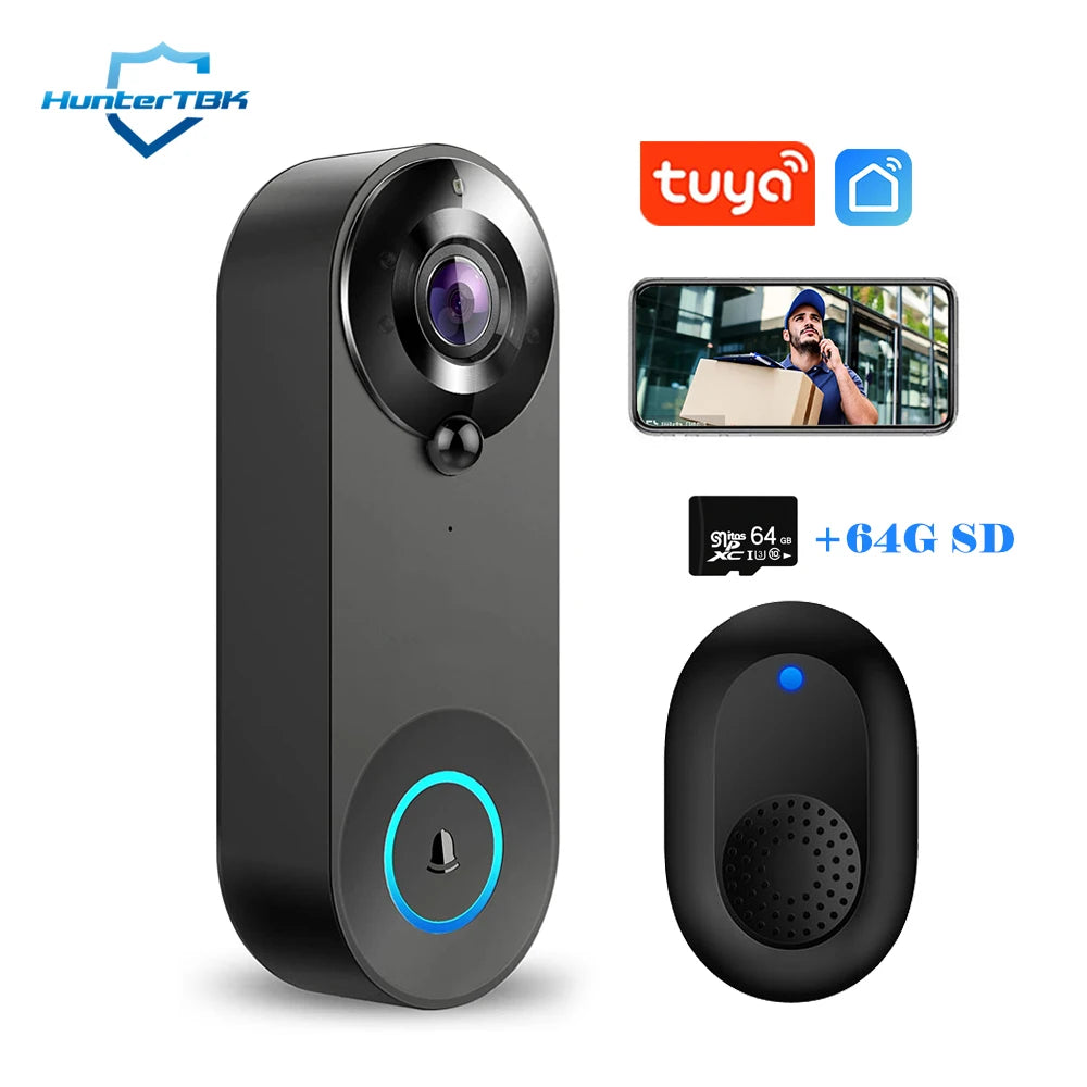 Wireless Video Doorbell 1080P | WiFi Smart Camera | Tuya & Night Vision - Home Pulse