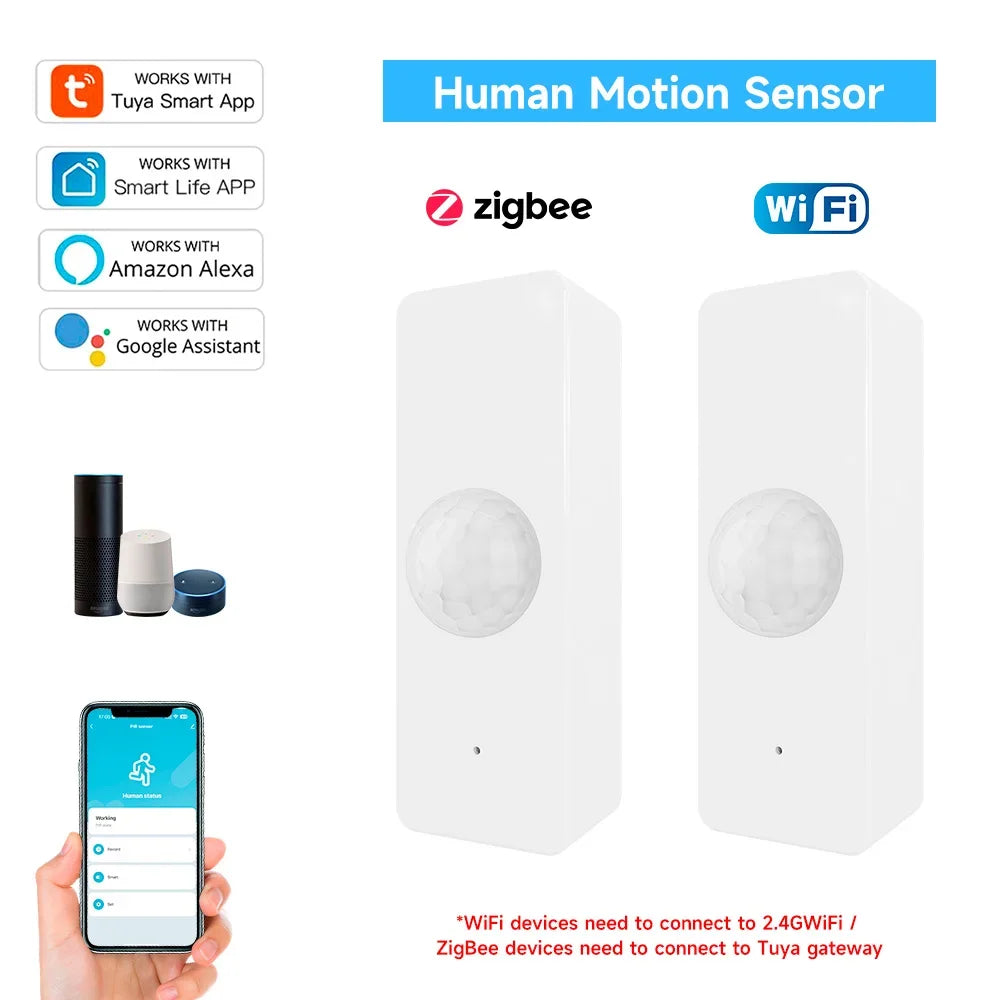 Tuya PIR Motion Sensor | WiFi Zigbee Smart Body Detector - Home Pulse